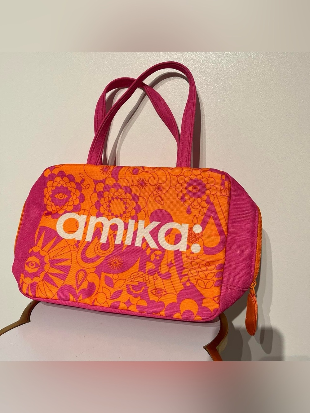 Amika Colorful Tote makeup/toiletry/hair care bag